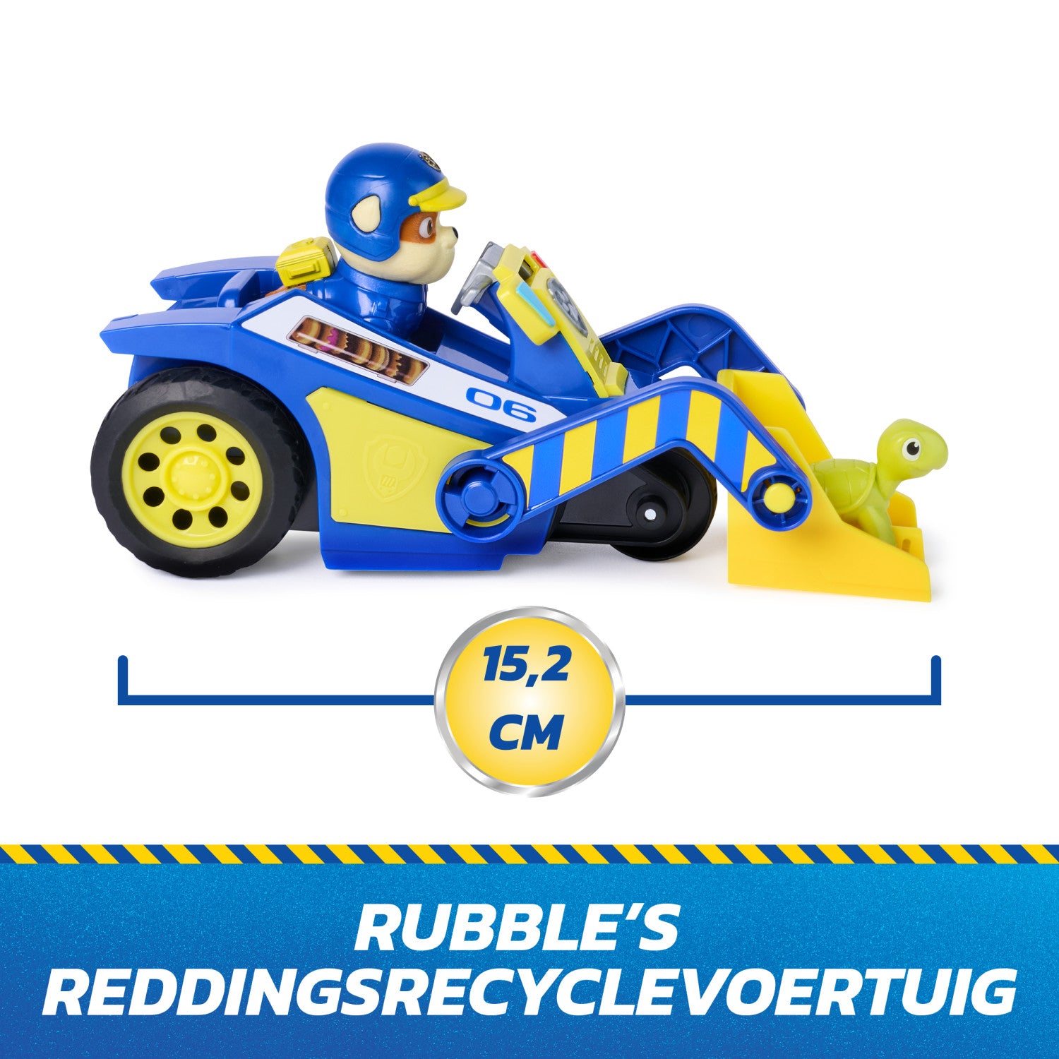 PAW Patrol : Search Rescue, Bulldozer di Salvataggio di Rubble con 2 Personaggi, Auto della Polizia Giocattolo a Retrocarica, Giocattoli per Bambini e Bambine, 3 Anni