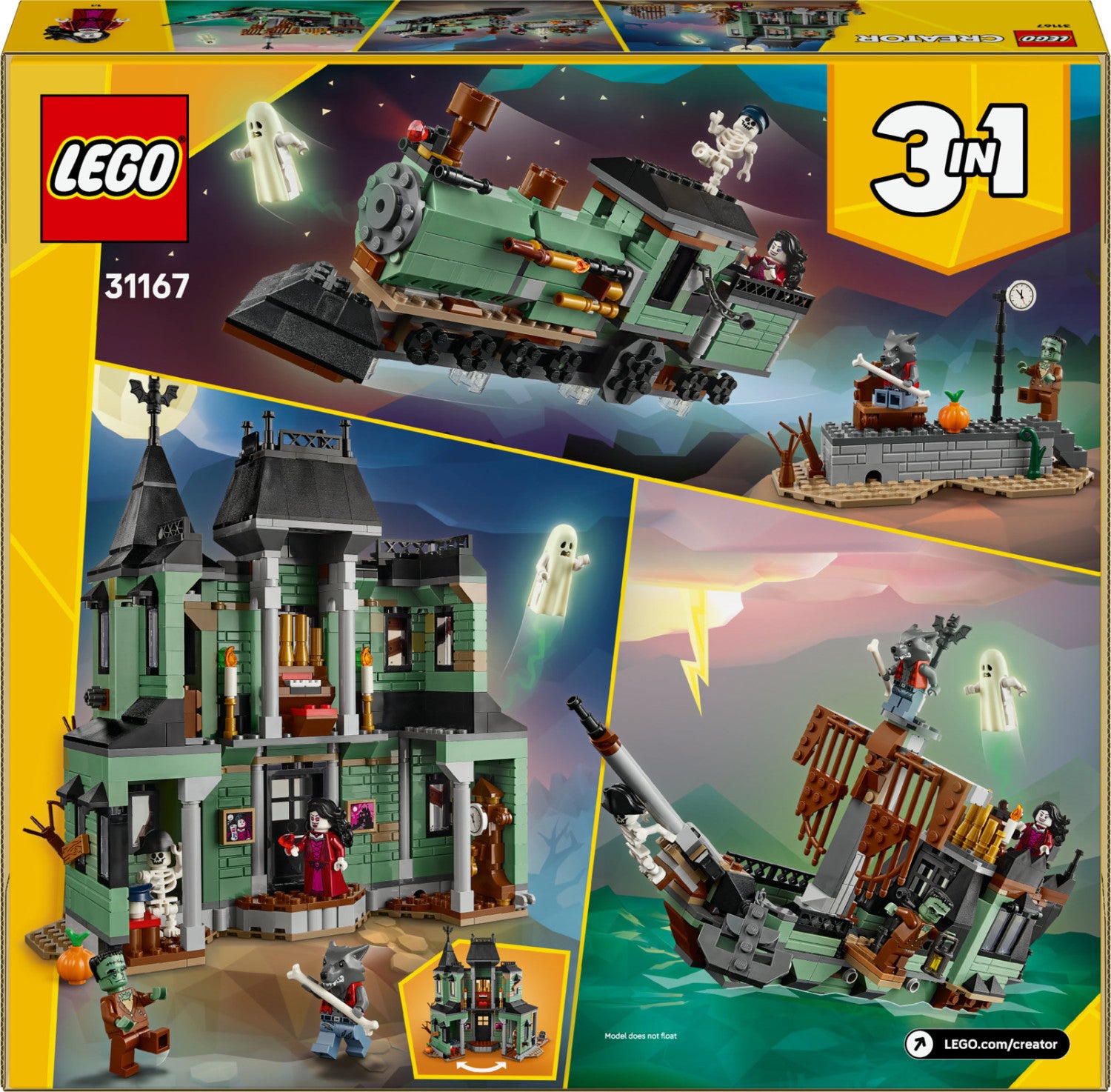 LEGO Creator Villa Spettrale 31167 Set da Costruzione 3 in 1 736 Pezzi 9 Anni