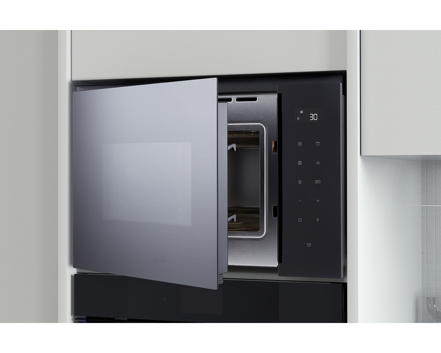 LG MGBZ2593F forno a microonde Nero, Acciaio inox Microonde con grill Da incasso 25 L 1450 W