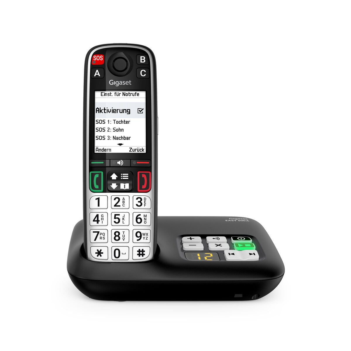 Gigaset EASY 500A Telefono analogico/DECT Identificatore di chiamata Nero, Argento