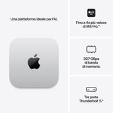 Apple Mac mini : Chip M5 Pro con cpu 15 core e gpu 16 core, 512GB SSD - Argento