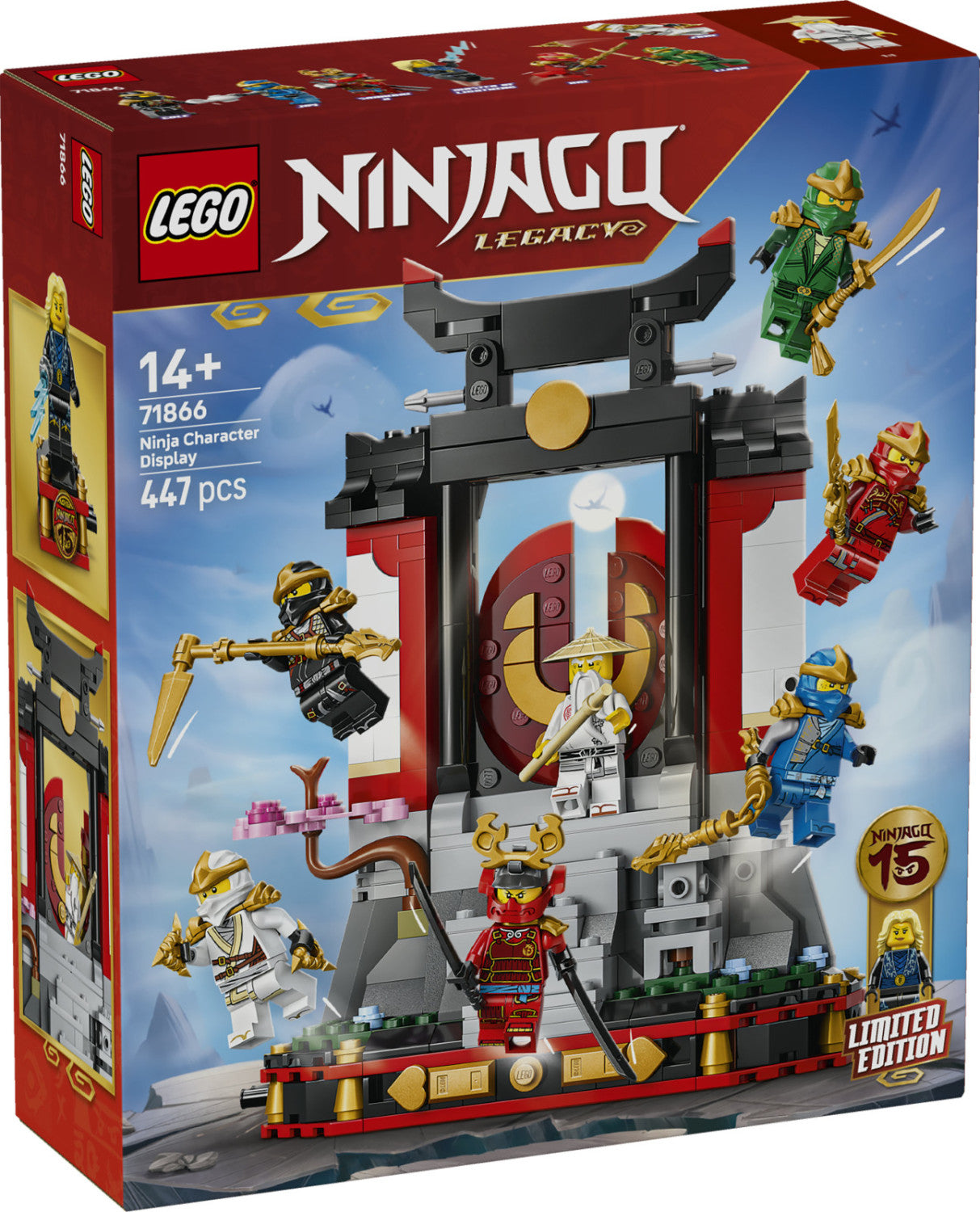 LEGO Ninjago 71866 Display Personaggi Ninja 15 Anniversario Set da Costruzione con 8 Minifigure 447 Pezzi