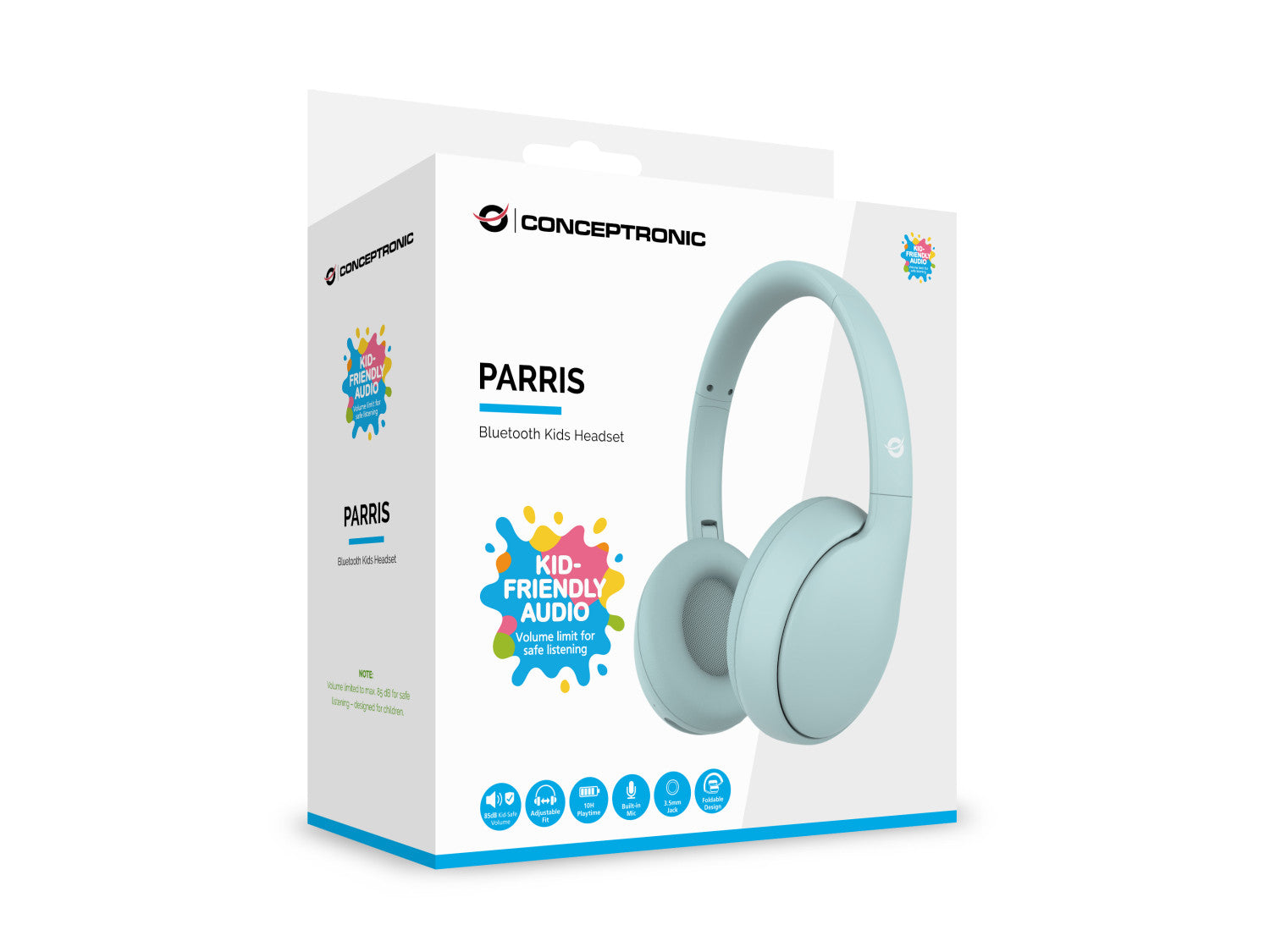 Conceptronic PARRIS04B cuffia e auricolare Con cavo e senza cavo A Padiglione Musica e Chiamate Bluetooth Azzurro