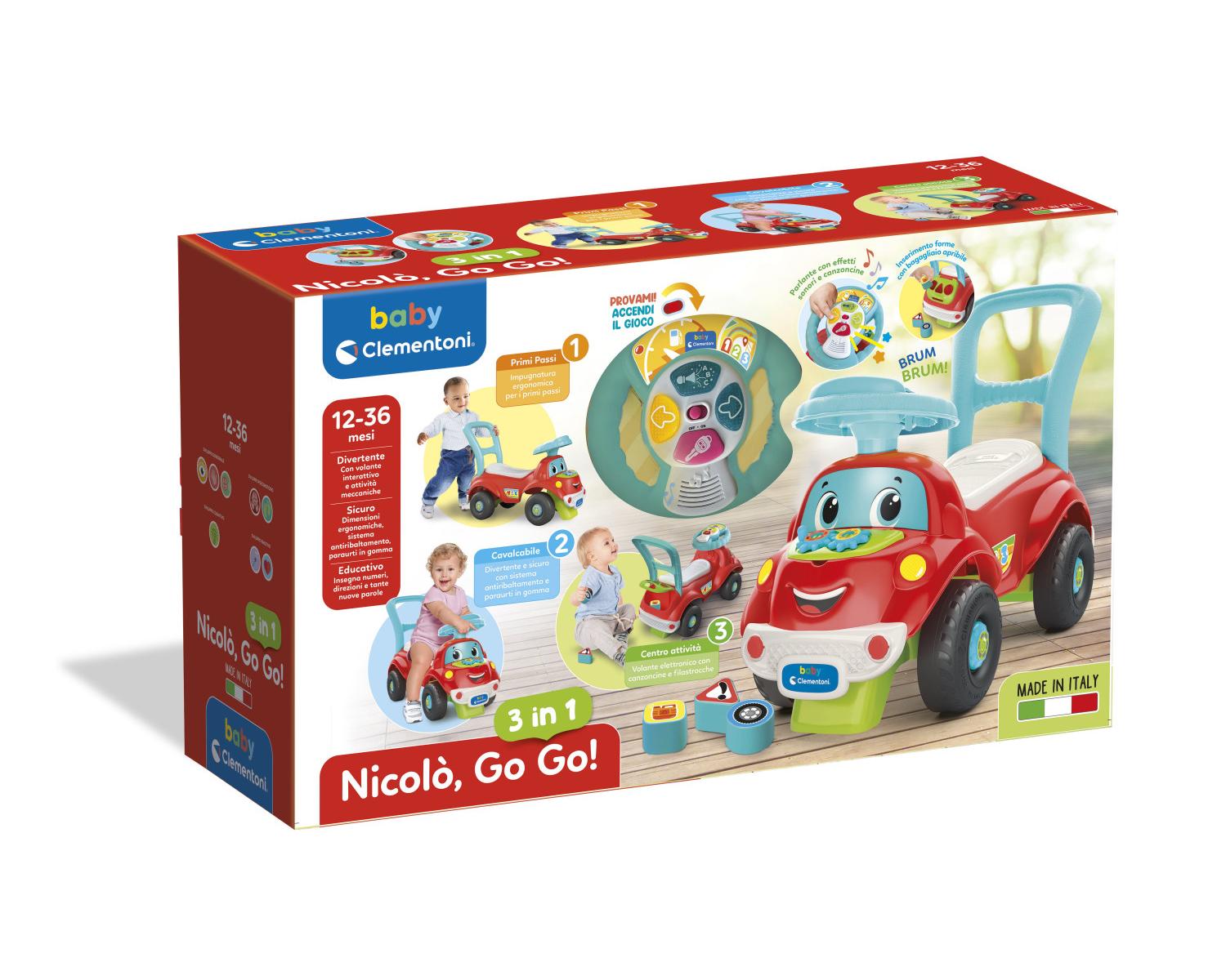 Clementoni Action and Réaction Nicolò Go Go 3 In 1 Multicolore