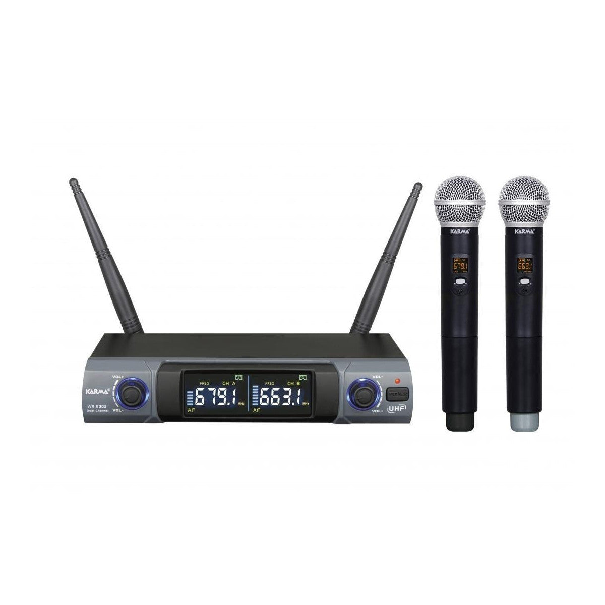 Karma Set 8302 - Doppio Radiomicrofono Palmare UHF