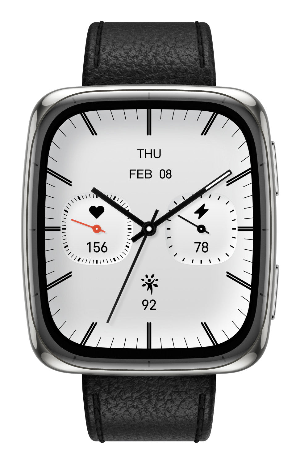 Amazfit Active 2 Square secondo cinturino rosso in silicone Vetro zaffiro con display AMOLED Pagamento contactless 5 sistemi satellitari mappe offline Durata della batteria fino a 10 giorni
