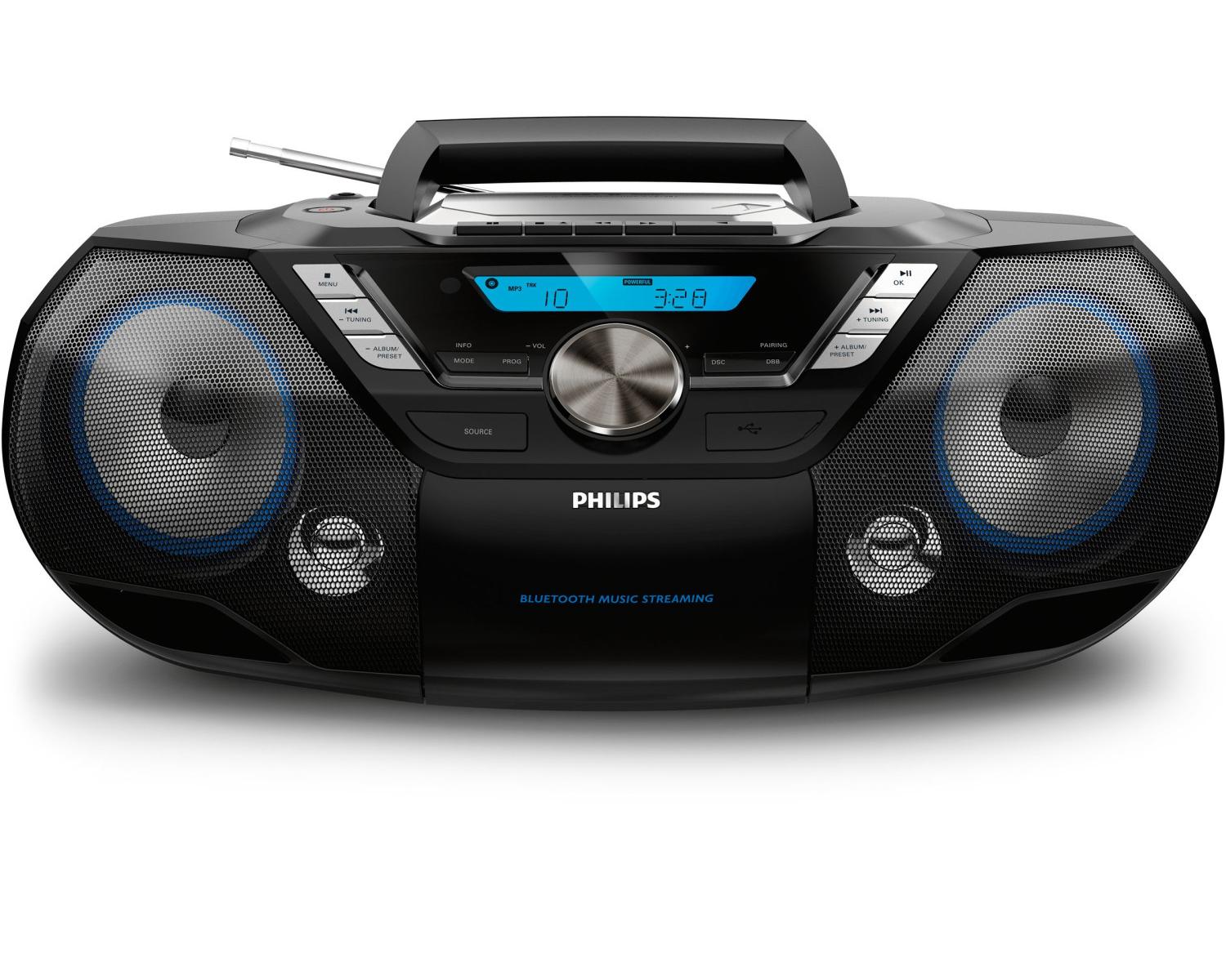 Philips AZB798T/12 impianto stereo portatile Analogico e digitale 12 W DAB, DAB , FM Nero Riproduzione MP3