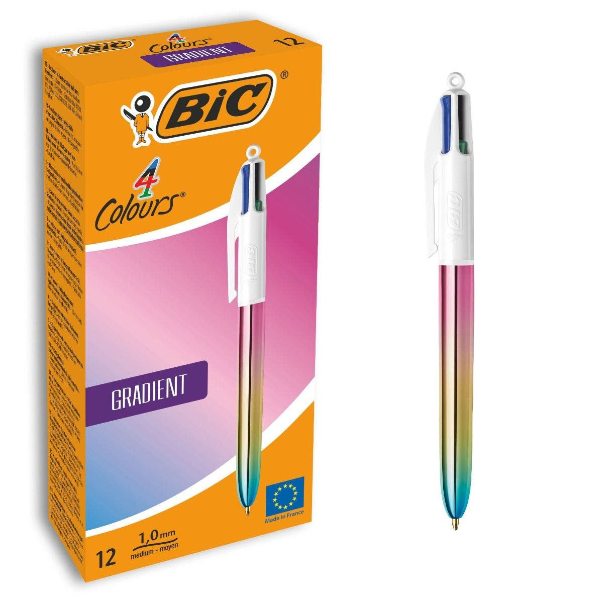 BIC 511034 Penna a sfera retrattile a clip Medio 12 pz Nero Blu Verde Rosso