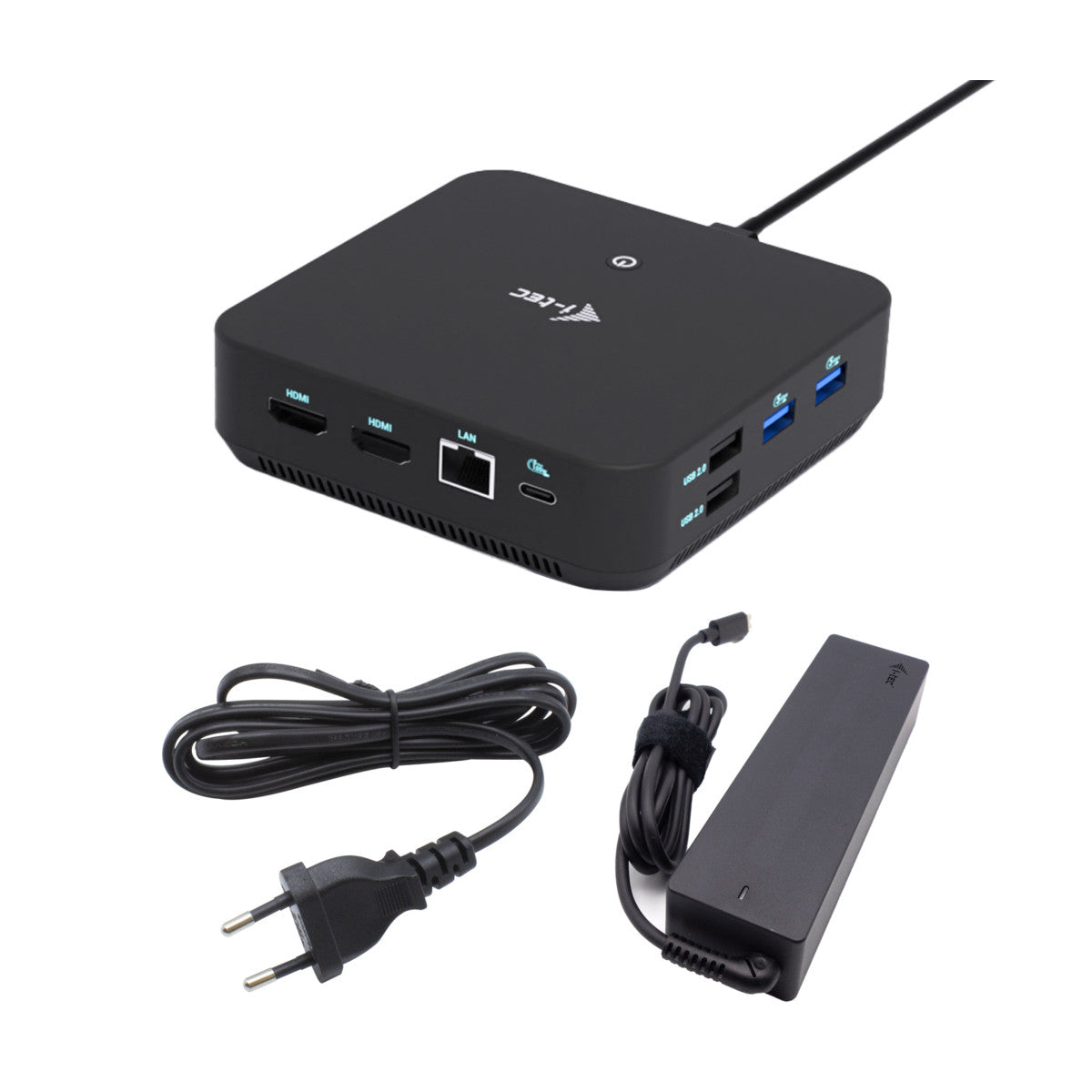 i-tec USB-C DP Dual HDMI Docking Station with Power Delivery 100 W Universal Charger 100W