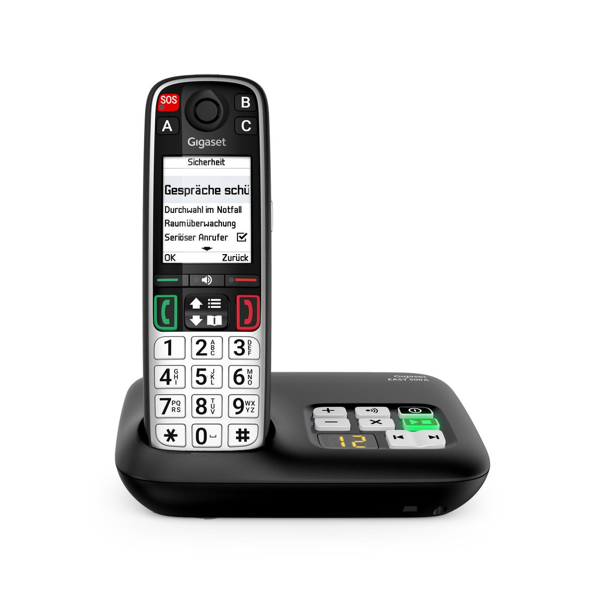 Gigaset EASY 500A Telefono analogico/DECT Identificatore di chiamata Nero, Argento