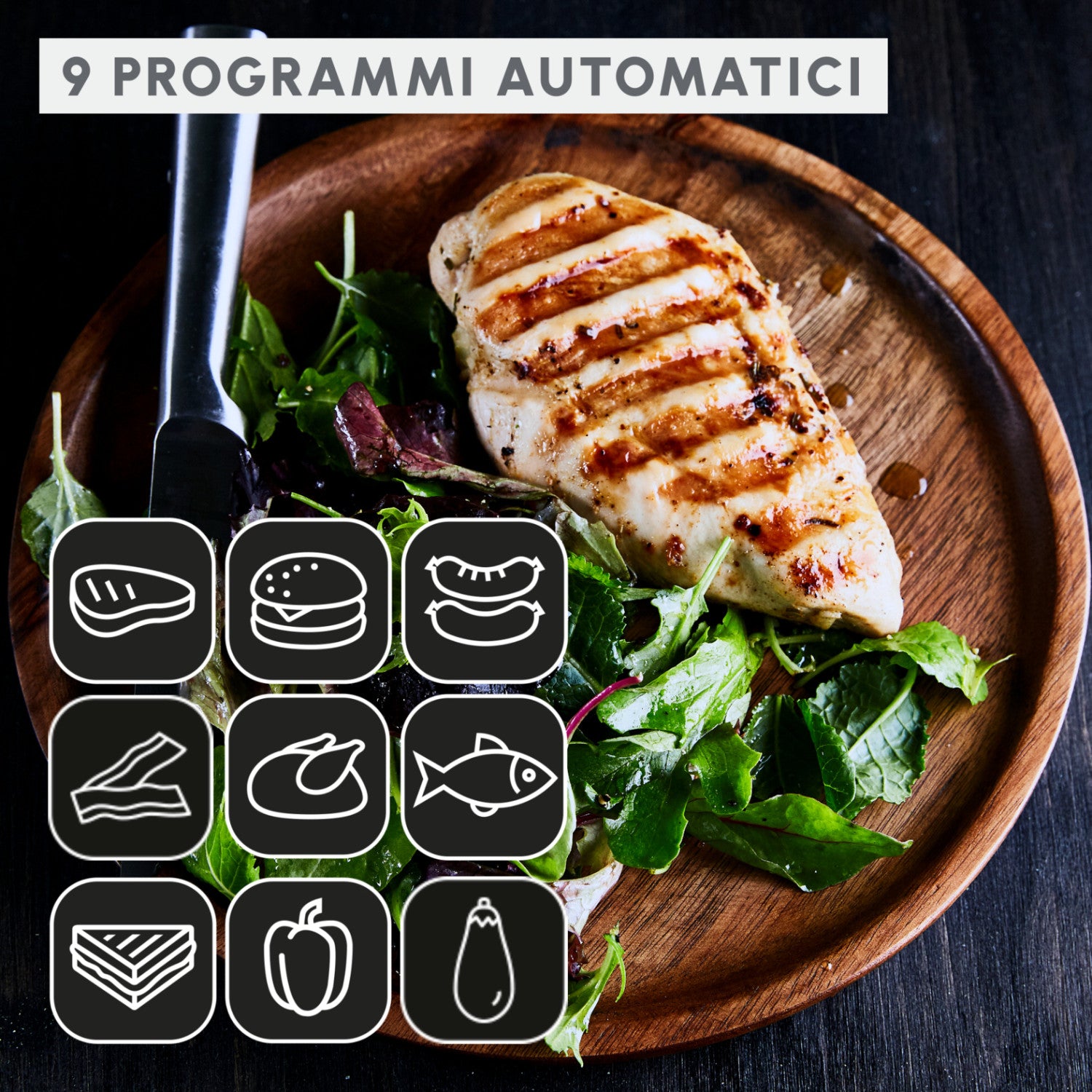 Moulinex GI7278 Griglia elettrica intelligente OptiGrill XL Nero
