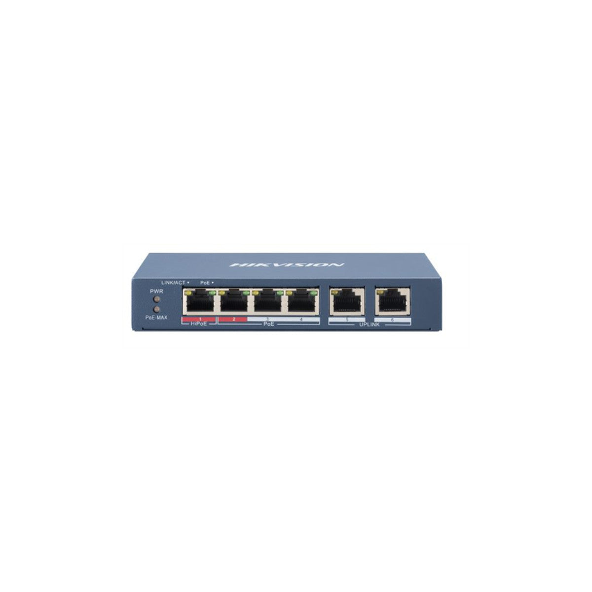 Hikvision DS-3E0106HP-E switch di rete Non gestito Fast Ethernet (10/100) Supporto Power over Ethernet (PoE) Blu
