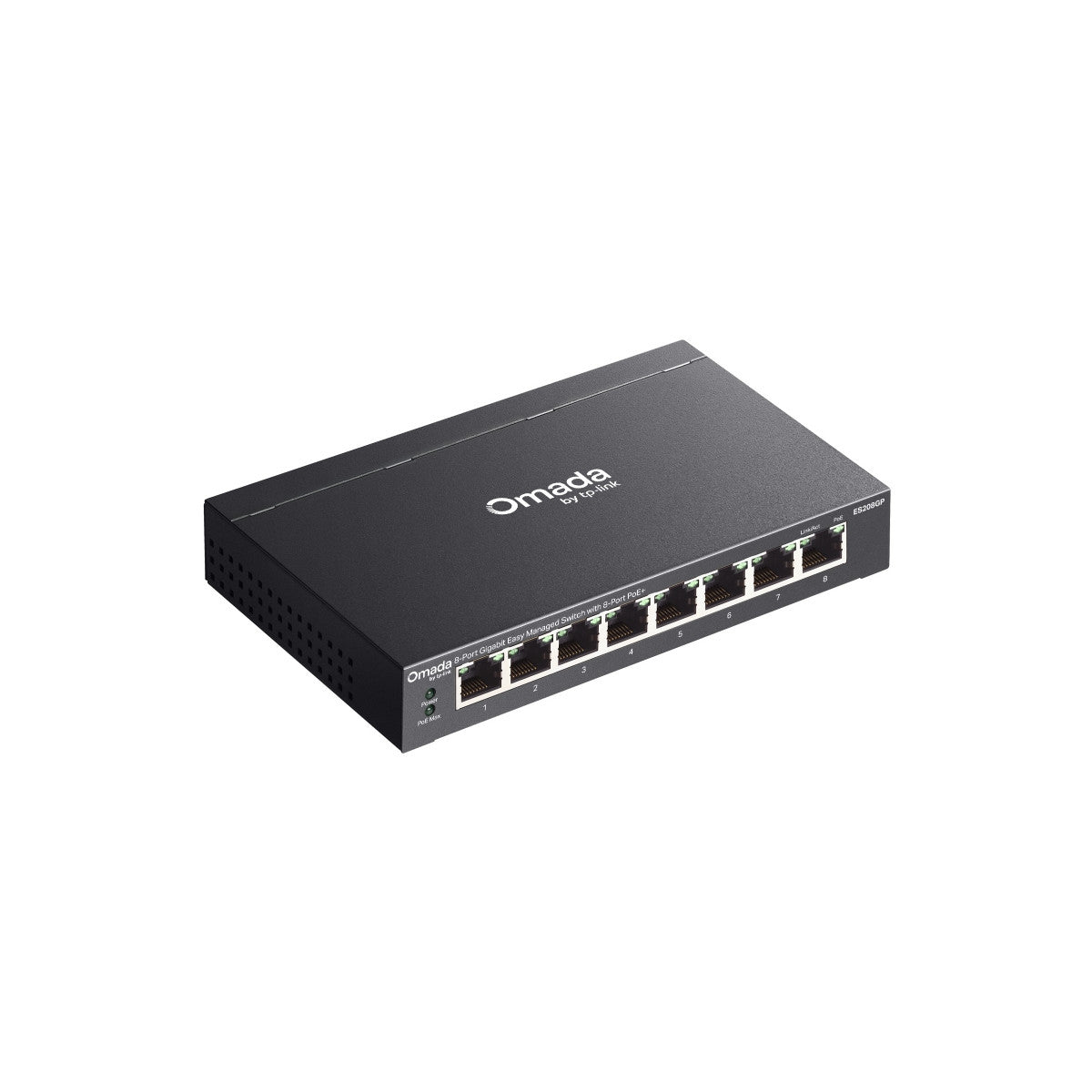TP-Link Omada ES208GP switch di rete Gestito L2 Gigabit Ethernet (10/100/1000) Supporto Power over Ethernet (PoE) DIN rail Nero