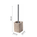 Gedy Portascopino WC Aries Beige in Resina e Sabbia con Manico Cromato 10,5x10,5x40 cm