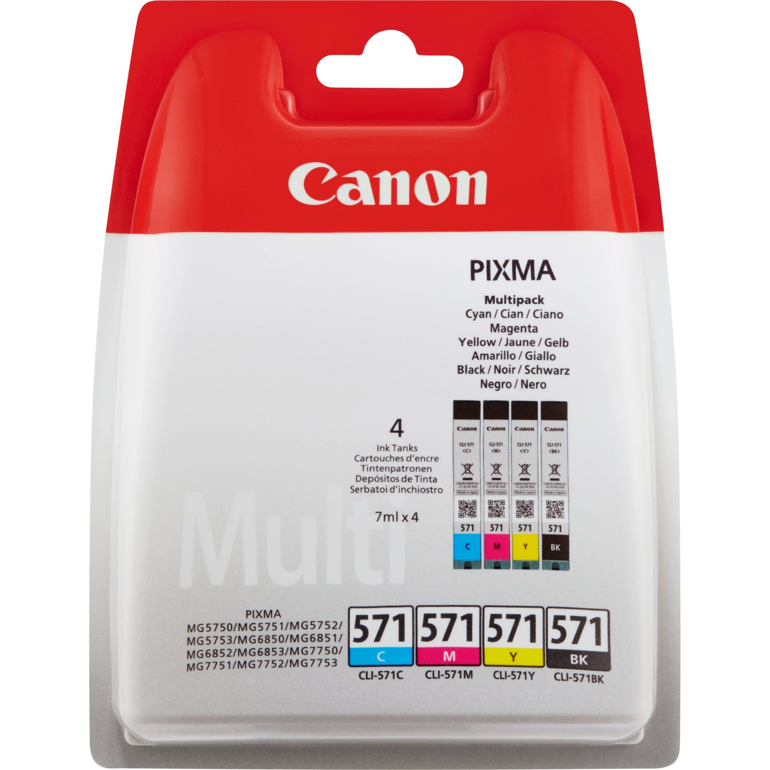 Canon 0386C005 cartuccia d'inchiostro 4 pz Originale Nero, Ciano, Magenta, Giallo