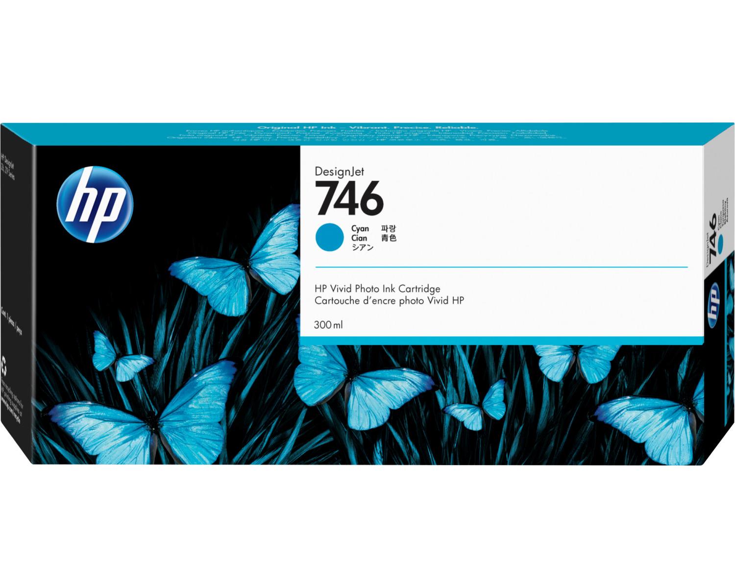 HP 746 300 ml Cyan DesignJet Ink Cartridge Cartuccia d'Inchiostro 1 pz Originale
