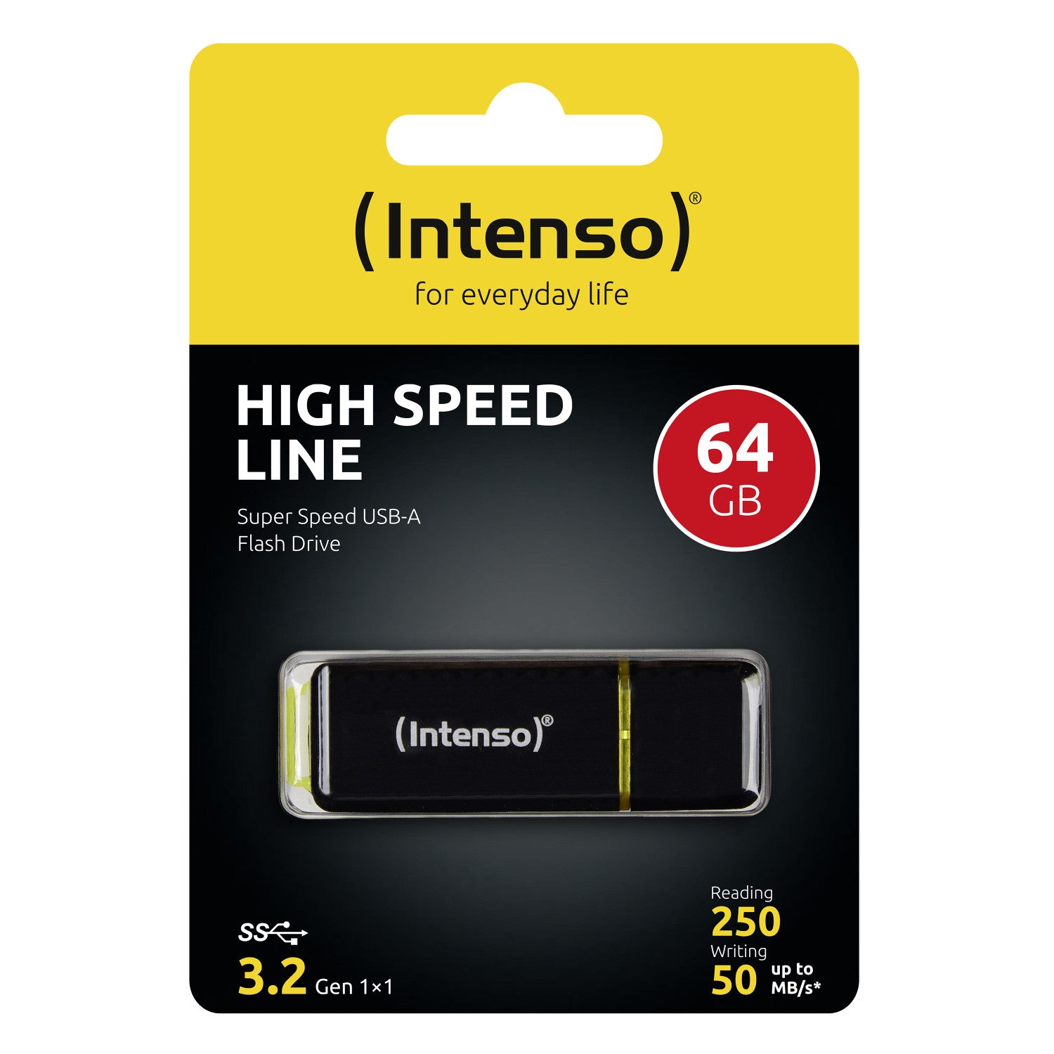 Intenso High Speed Line unità flash USB 64 GB USB tipo A 3.2 Gen 1 Nero Giallo