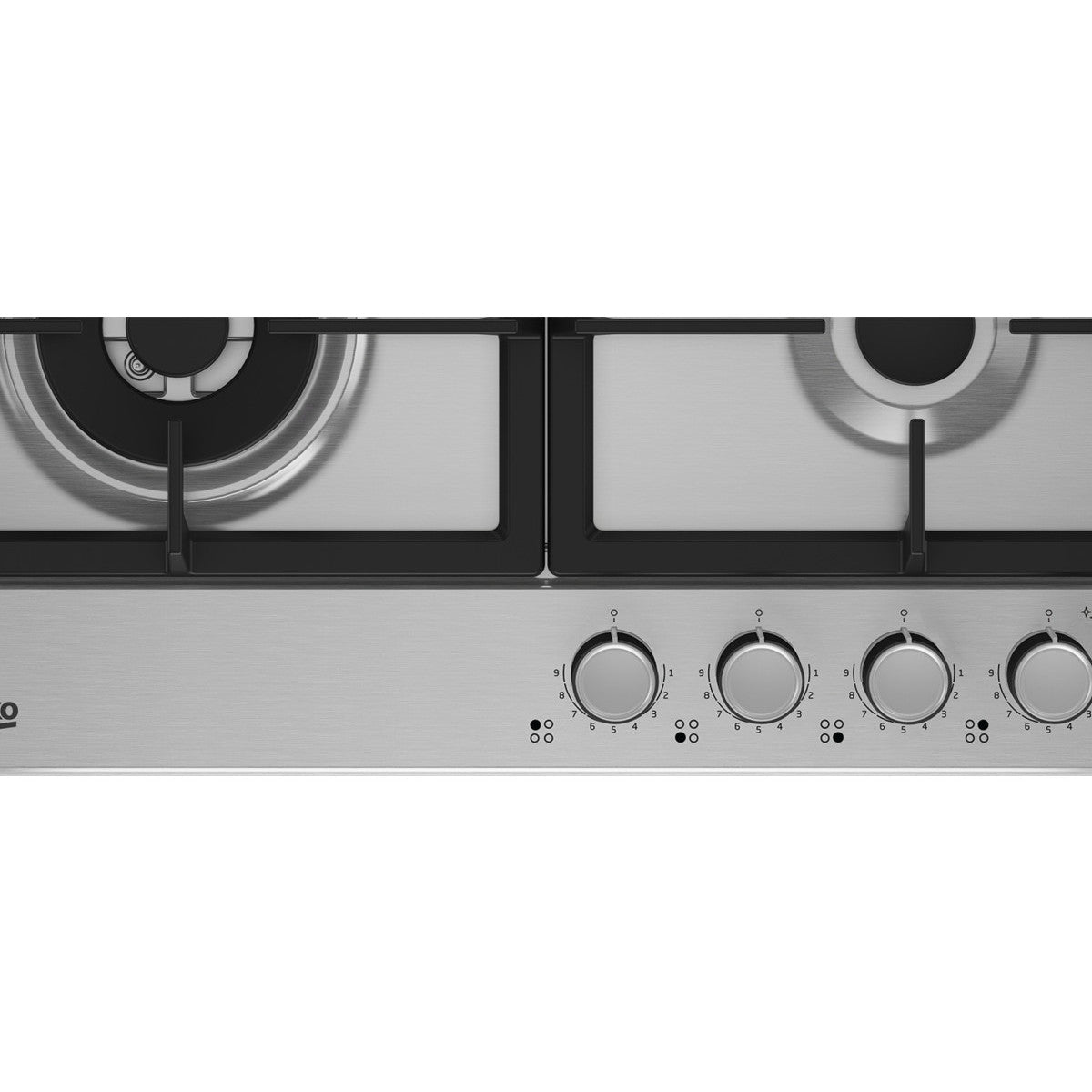 Beko HIAW64226SXE Piano Cottura a Gas 4 Fuochi con Wok 60 cm Acciaio Inox da Incasso