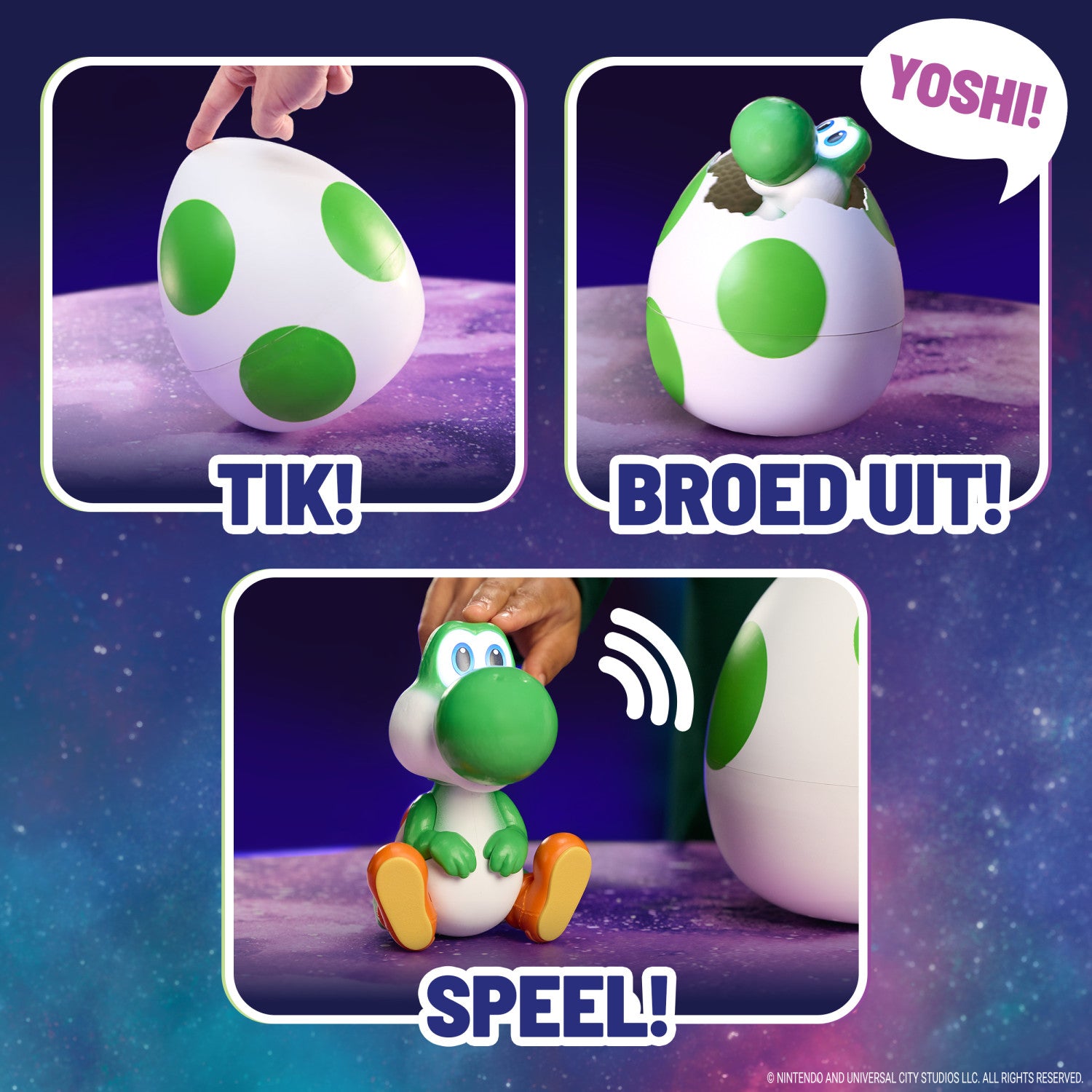 Super Mario Galaxy Il Film, Hatchin' Yoshi, Uovo e Personaggio Giocattolo Interattivo con Suoni, Action Figure Super Mario, Batterie Incluse, per Bambini 4 Anni