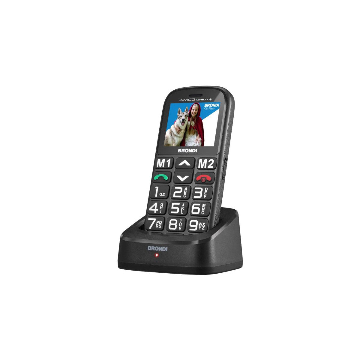 Brondi Amico Unico 5,08 cm (2") Nero Telefono di livello base