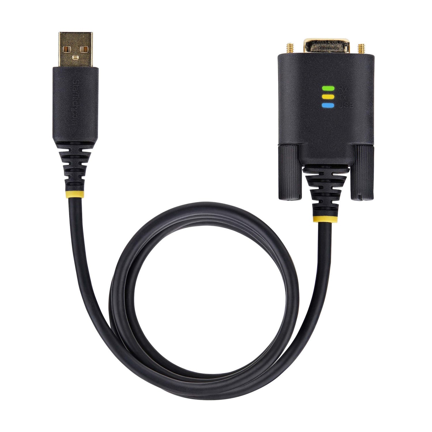 StarTech.com Cavo adattatore seriale da USB a Null Modem, ritenzione COM, FTDI, USB-A a DB9 RS232, viti/dadi DB9 intercambiabili, Windows/macOS/Linux