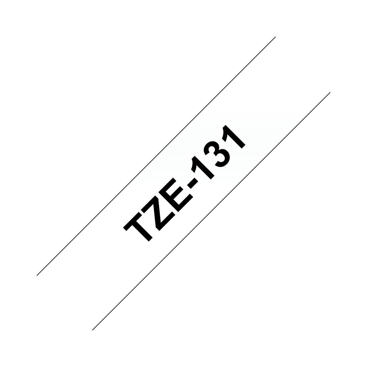 Brother TZE-131 nastro per etichettatrice Nero trasparente