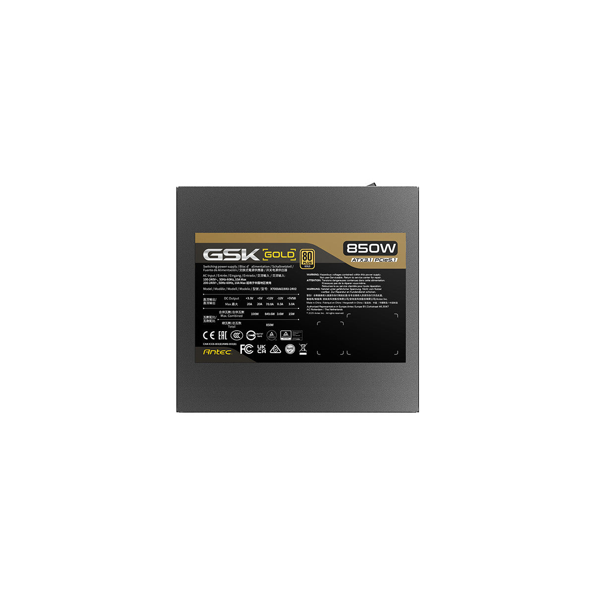 Antec 0-761345-20146-9 alimentatore per computer 850 W 20 4 pin ATX ATX Nero