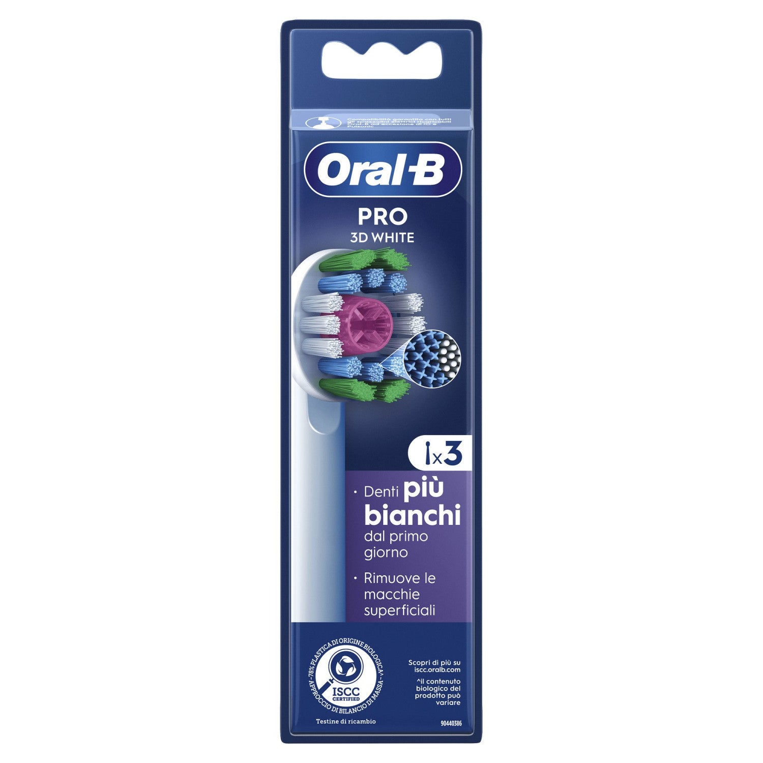 Oral-B Testine Di Ricambio Pro 3D White 3 pz Bianco