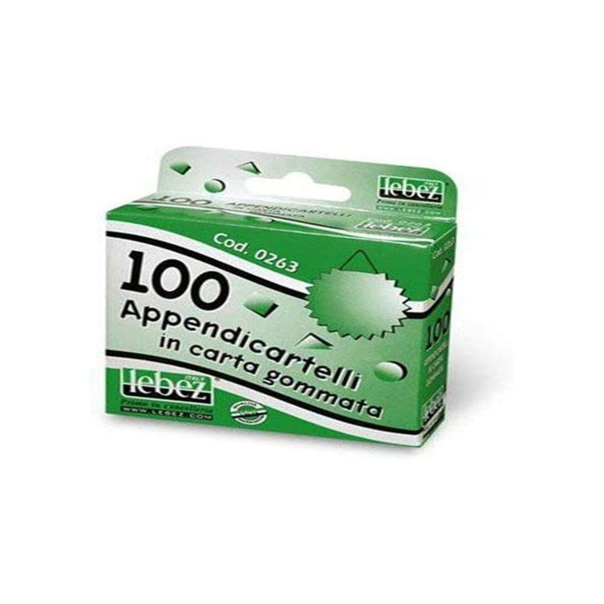 Lebez Appendicartelli Adesivi In Carta Gommata 0263B - Confezione Da 100 Pezzi, Diametro 35 Mm