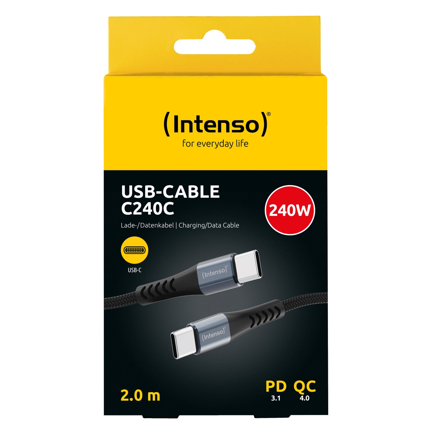 Intenso CHARGING / DATA CABLE C240C / 2 METER / ZWART cavo USB USB C 240 W Nero