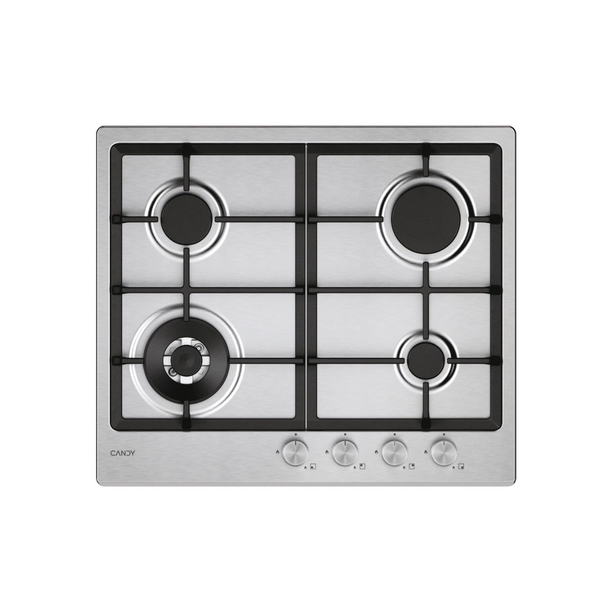 Candy Moderna CHG6BF4WTX Piano cottura Acciaio inox Da incasso 60 cm Gas 4 Fornelli