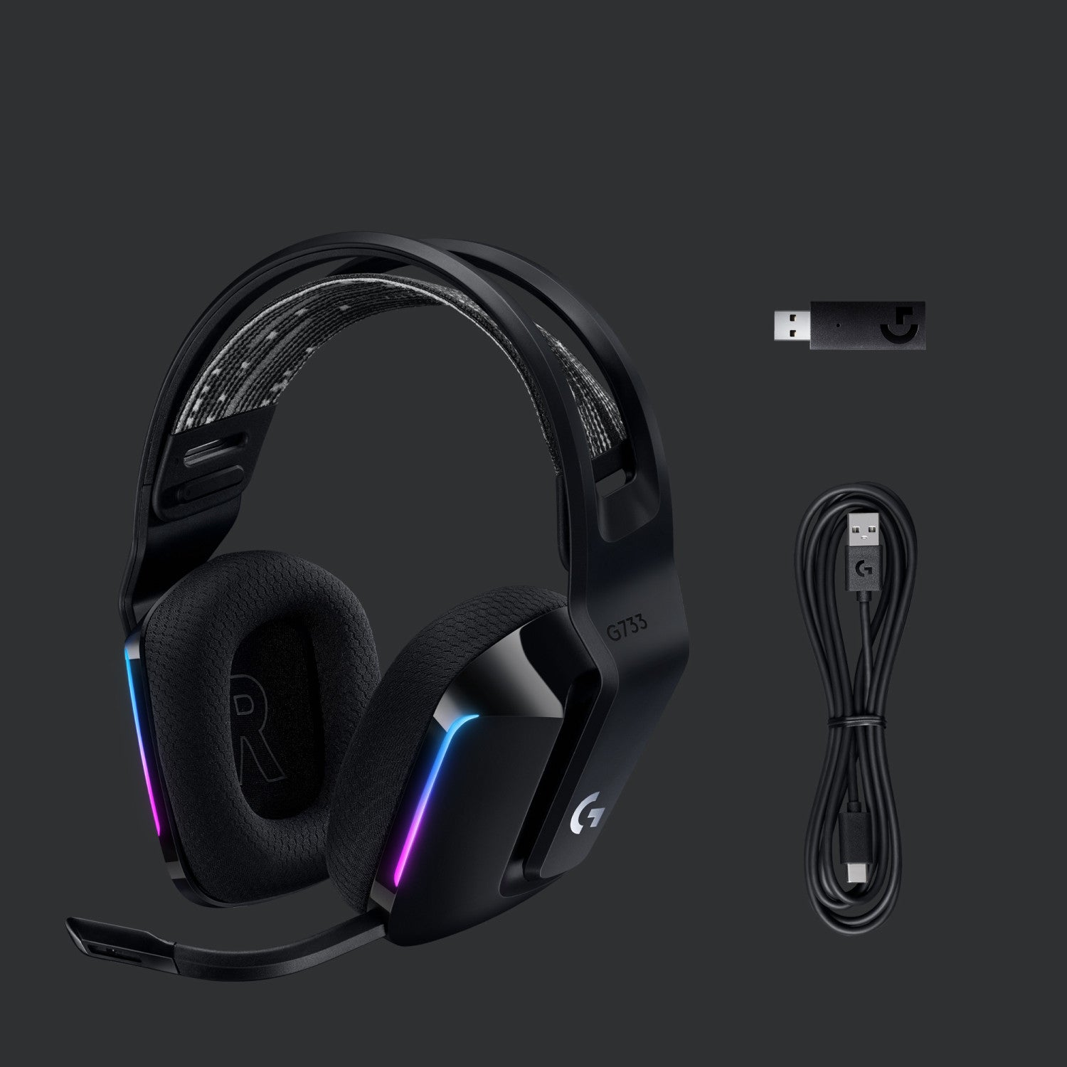 Logitech G733 Cuffia Padiglione Auricolare Nero