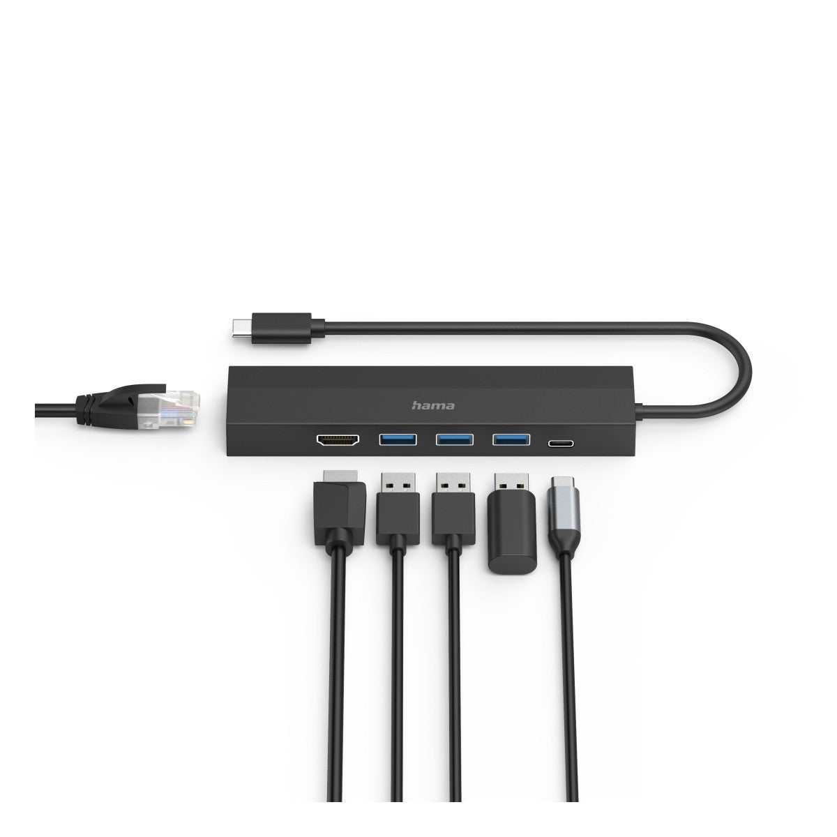 Hama 00200144 hub di interfaccia USB 3.2 Gen 1 (3.1 Gen 1) Type-C 5000 Mbit/s Nero