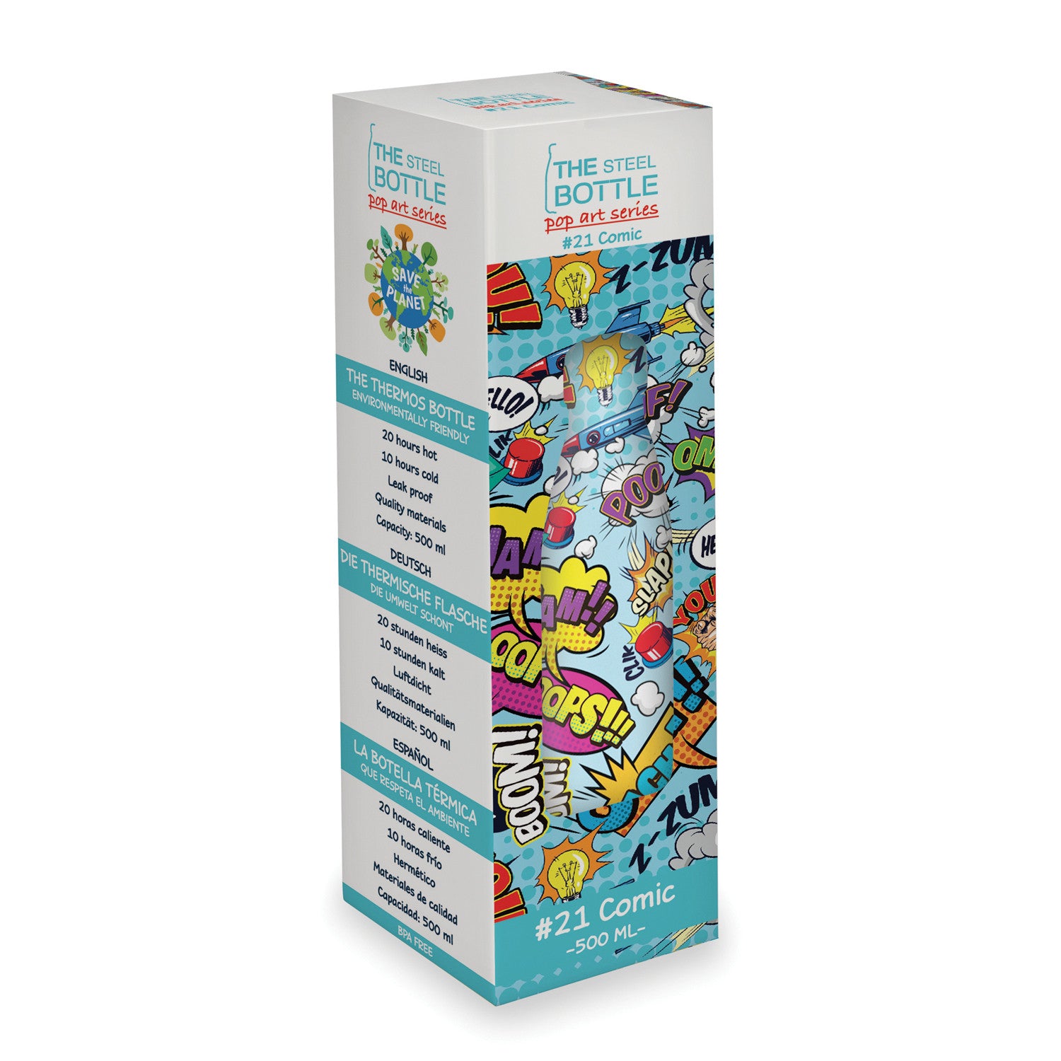 The Steel Bottle Pop Art Series 500 ml Comic