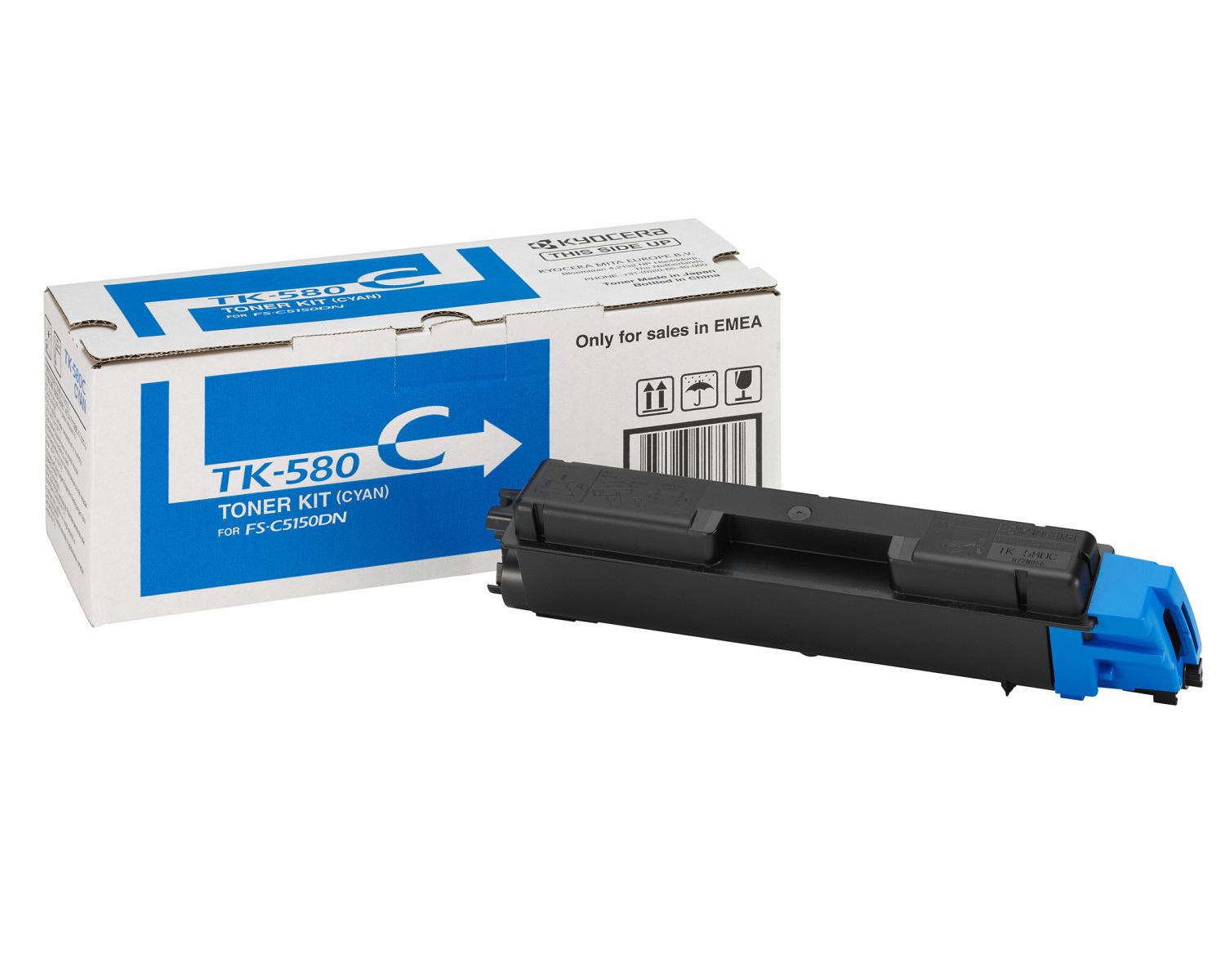 KYOCERA TK-580C cartuccia toner 1 pz Originale Ciano