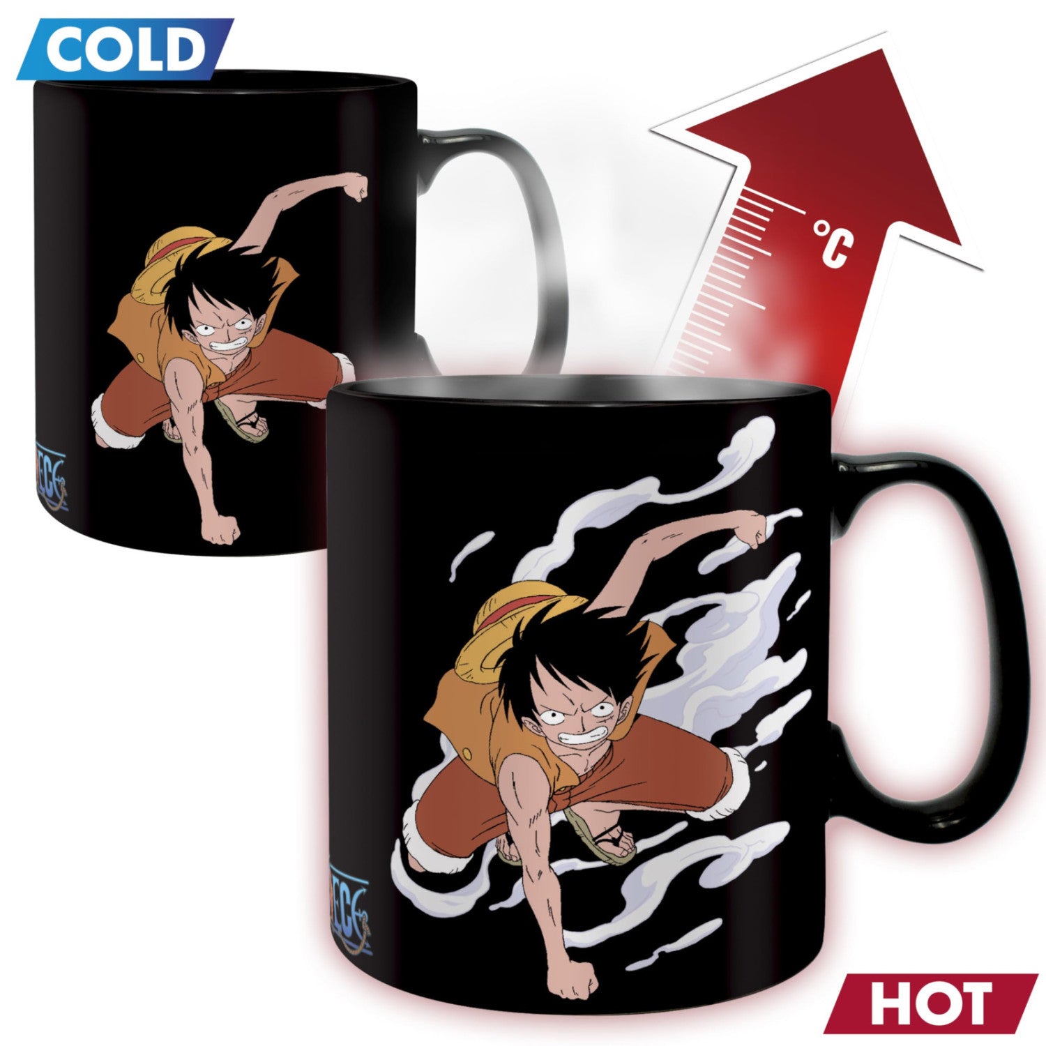 Abystyle Tazza Heat Change One Piece Luffy Ace 460 Ml