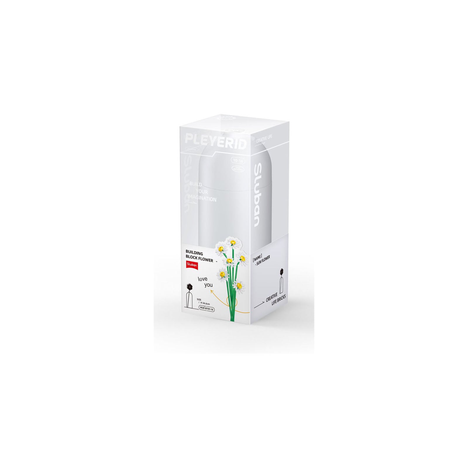 Margherite con vaso Sluban M38 B1101 16 Bianco Verde