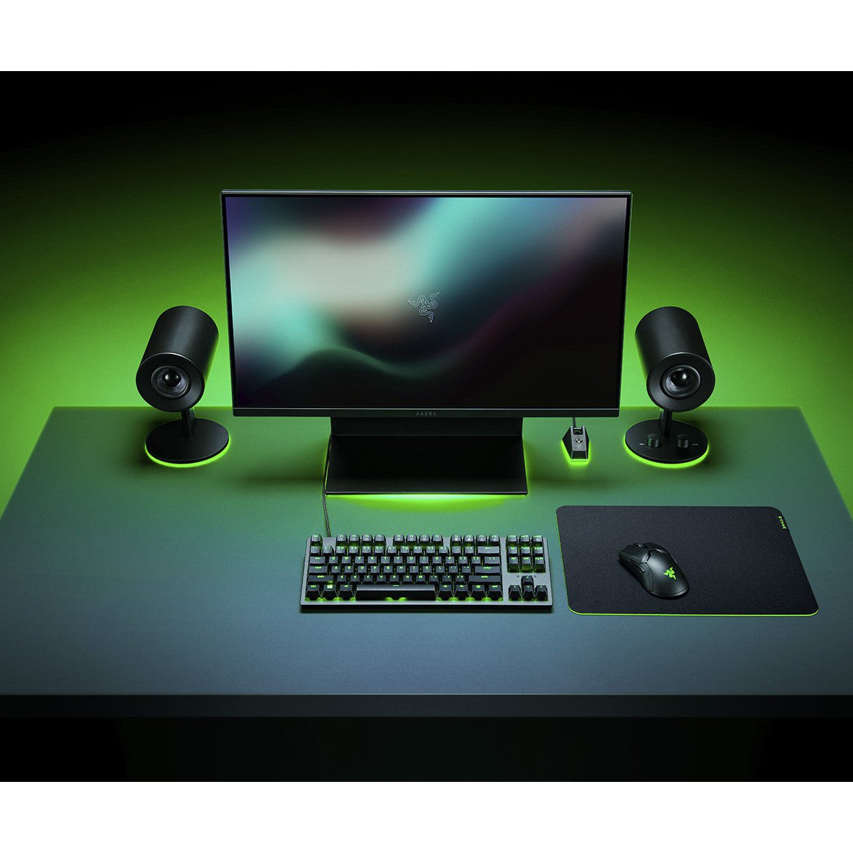 Razer Gigantus V2 - Medium Tappetino per mouse per gioco da computer Nero, Verde