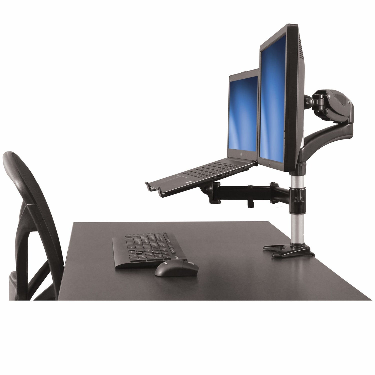 StarTech.com ARMUNONB supporto da tavolo per Tv a schermo piatto 68,6 cm (27") Alluminio, Nero Scrivania