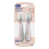 Chicco 00016102150000 posata per bambino Set di posate per bambini Rosa Acciaio inox