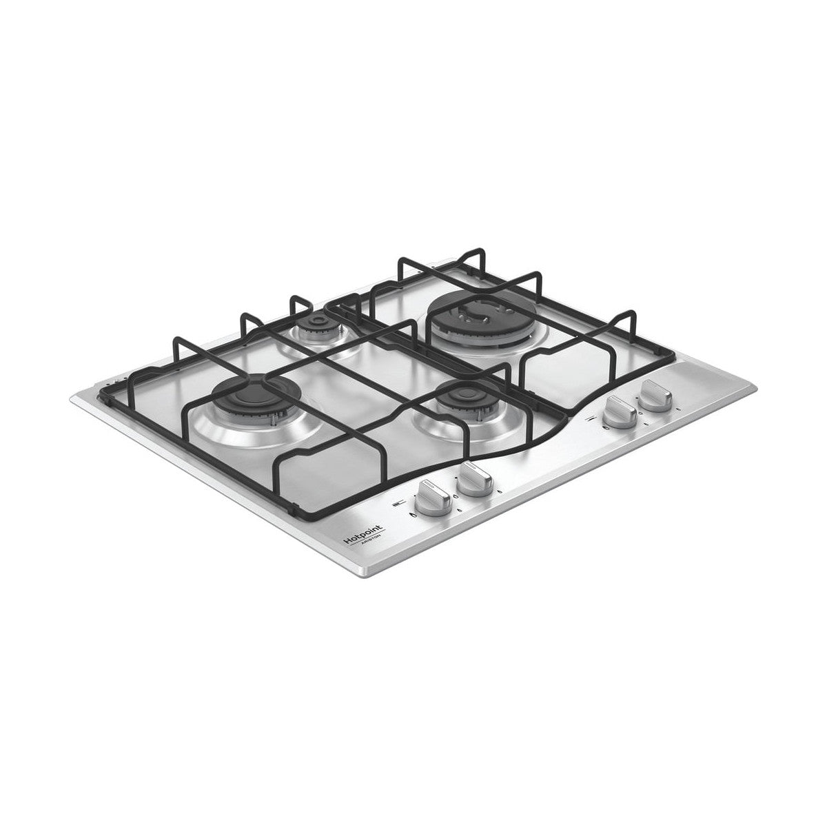 Hotpoint Ariston PCN R643N T/IX/HA Piano cottura 60 cm, griglie smaltate effetto ghisa, 4 fuochi di cui 1 tripla corona