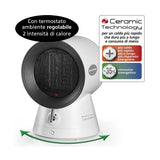 Macom Caldoblò Interno Nero, Bianco 1500 W Riscaldatore ambiente elettrico con ventilatore