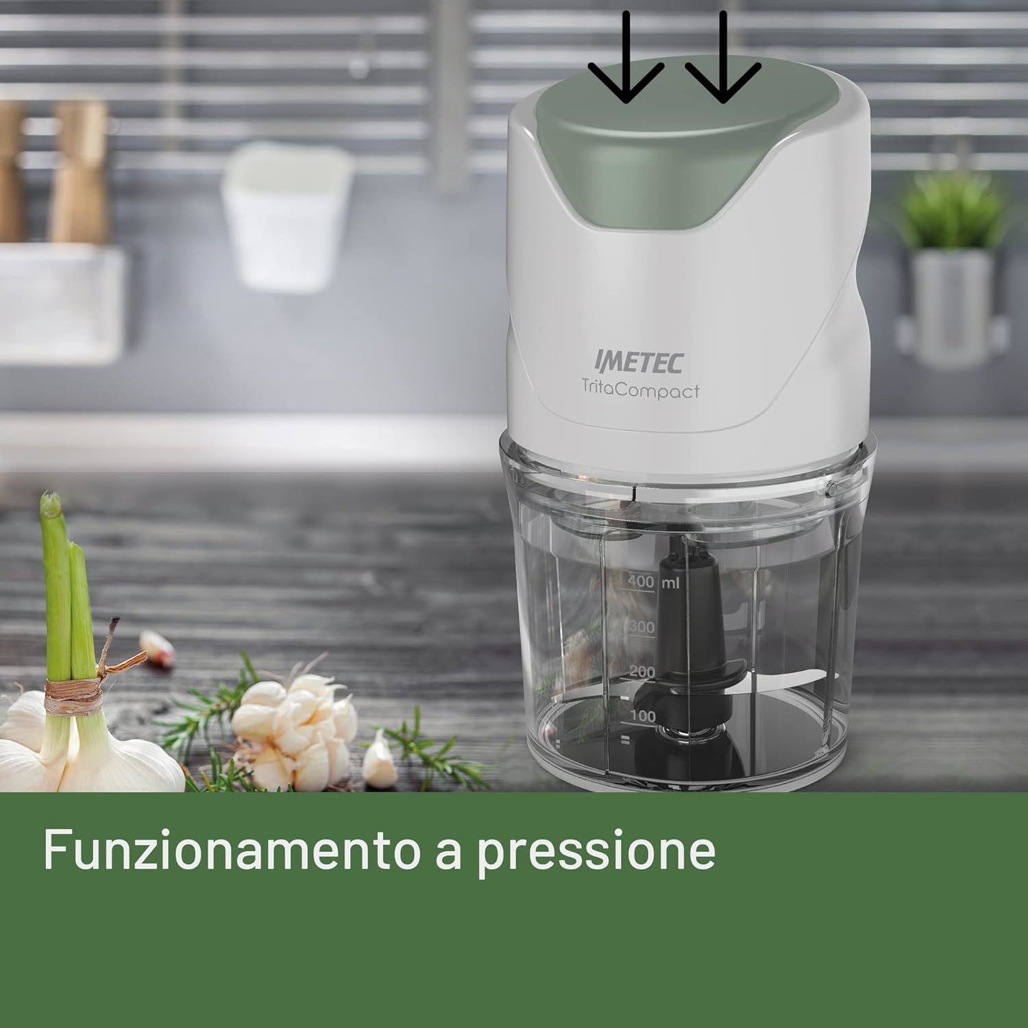 Imetec TritaCompact Tritaverdure Elettrico 0,4 L Verde Bianco 350 W