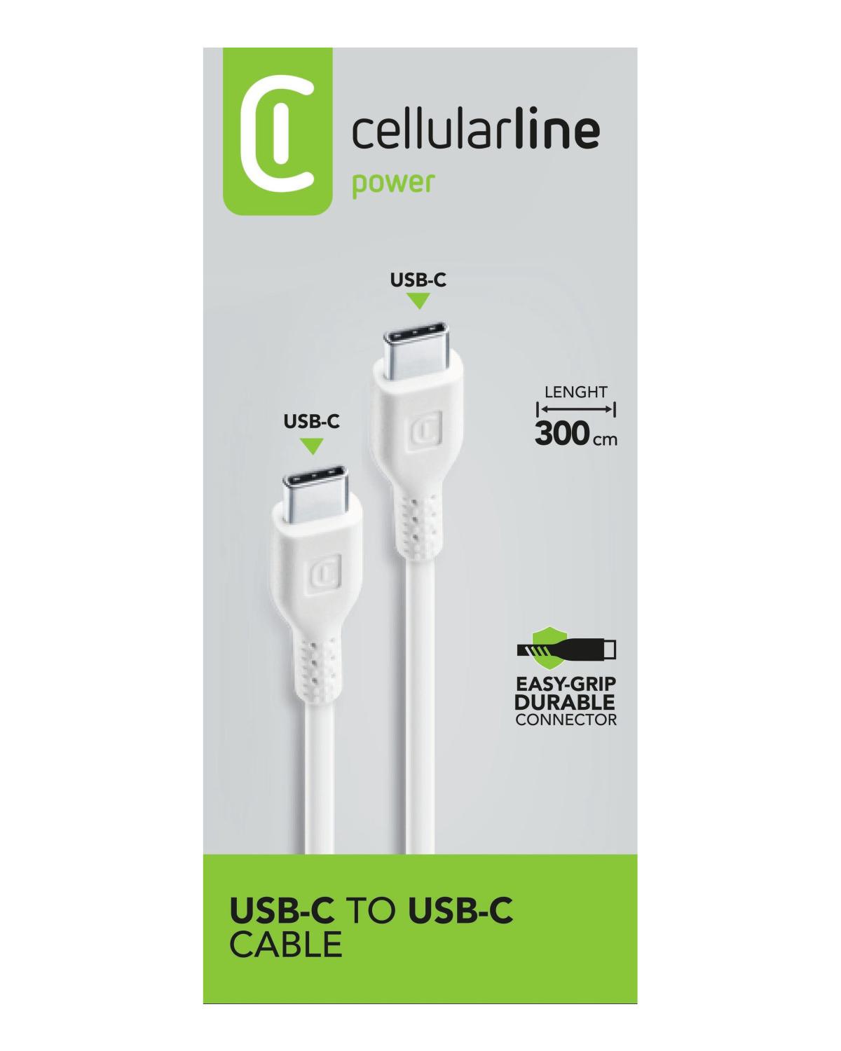 Cellularline Power Cable 300cm - USB-C to USB-C