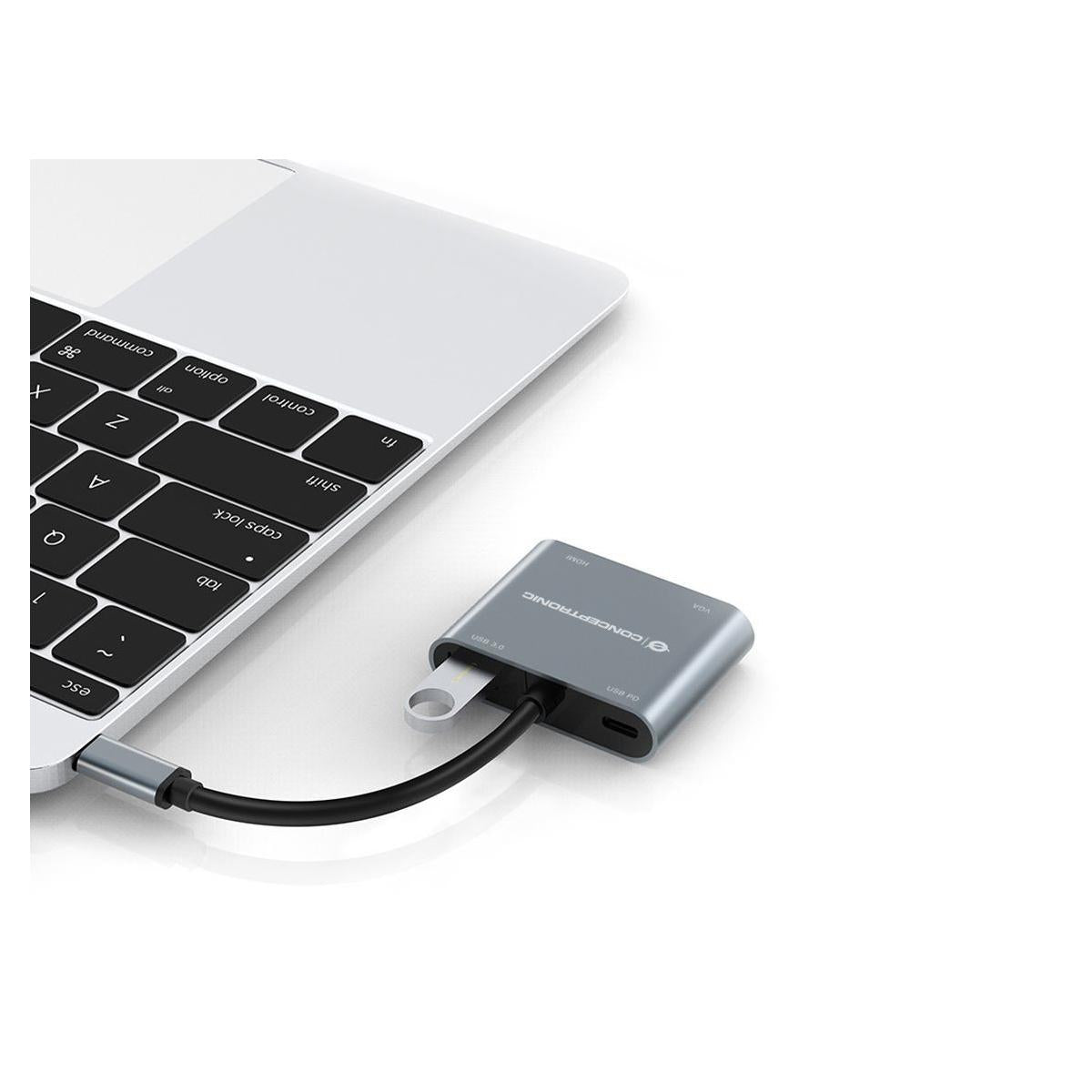 Conceptronic DONN16G Cablato USB 3.2 Gen 1 (3.1 Gen 1) Type-C Grigio