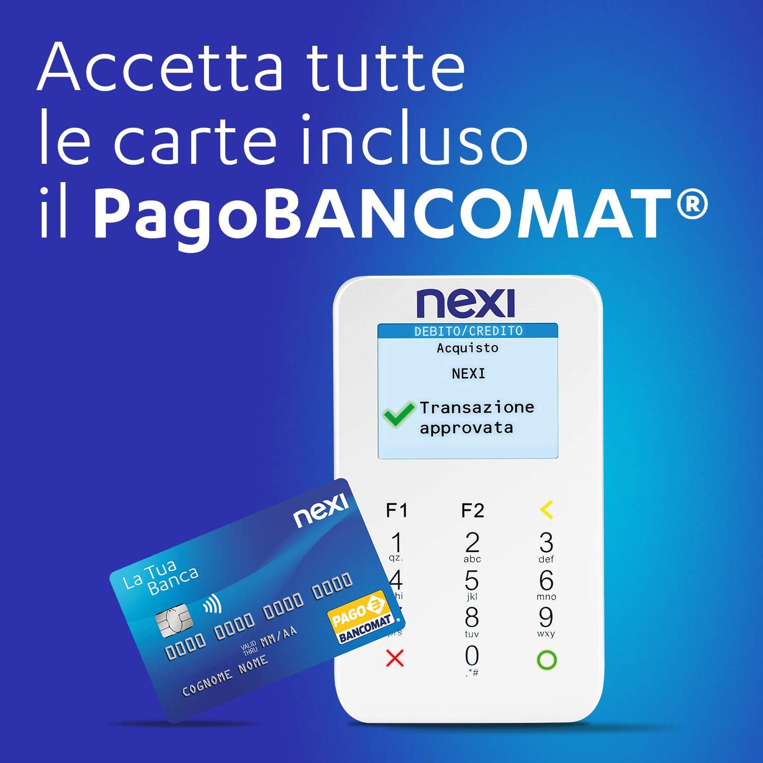 Nexi Mobile Pos - Pos Portatile Contactless, Lettore Elettronico Portatile Per Pagamenti Con Bancomat, Carta Di Credito, Prepagata, Apple Pay E Google Pay - Firma Digitale Con App Nexi Mobile