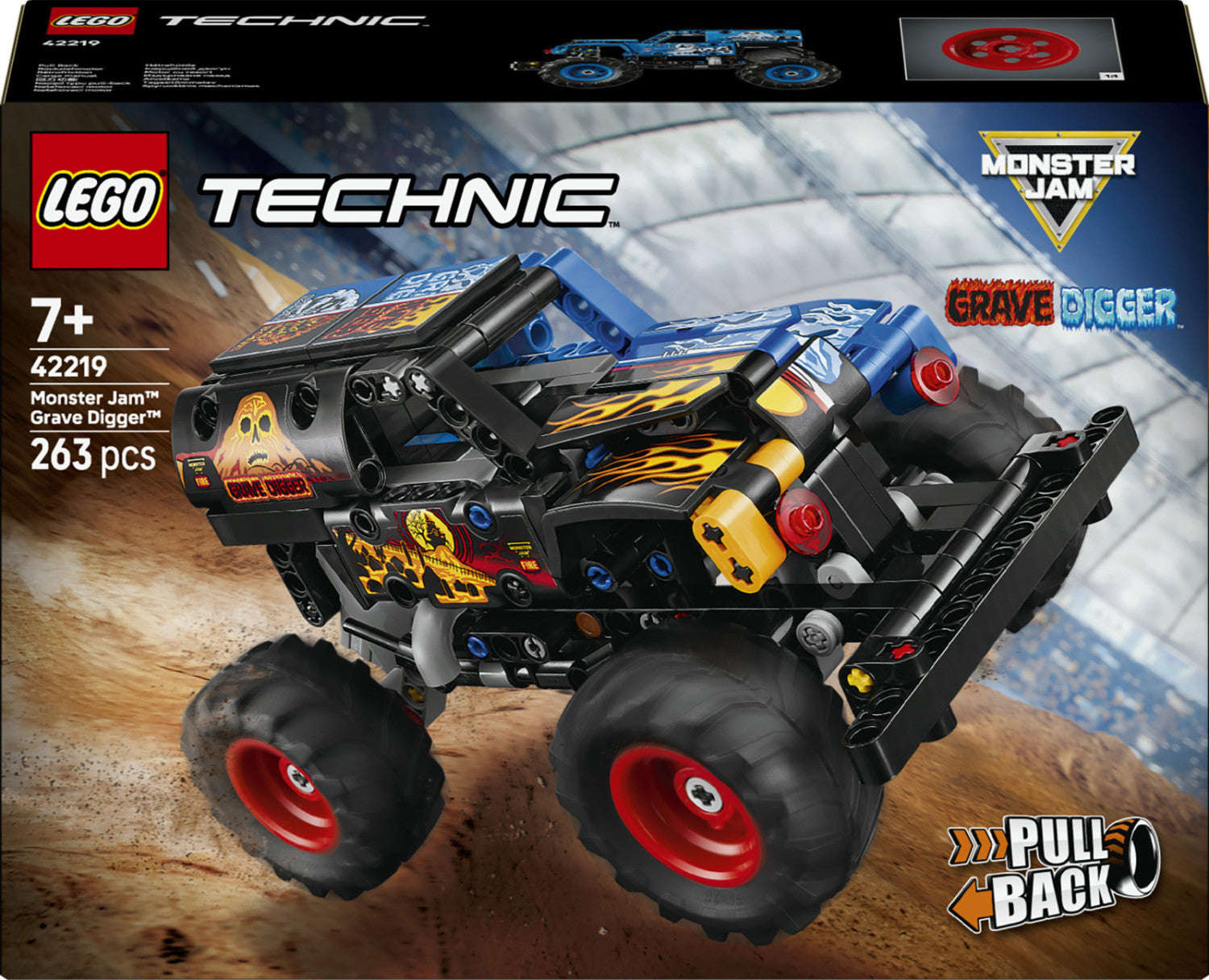 Set costruzioni LEGO 42219 TECHNIC Monster Jam Grave Digger Fuoco e Gh