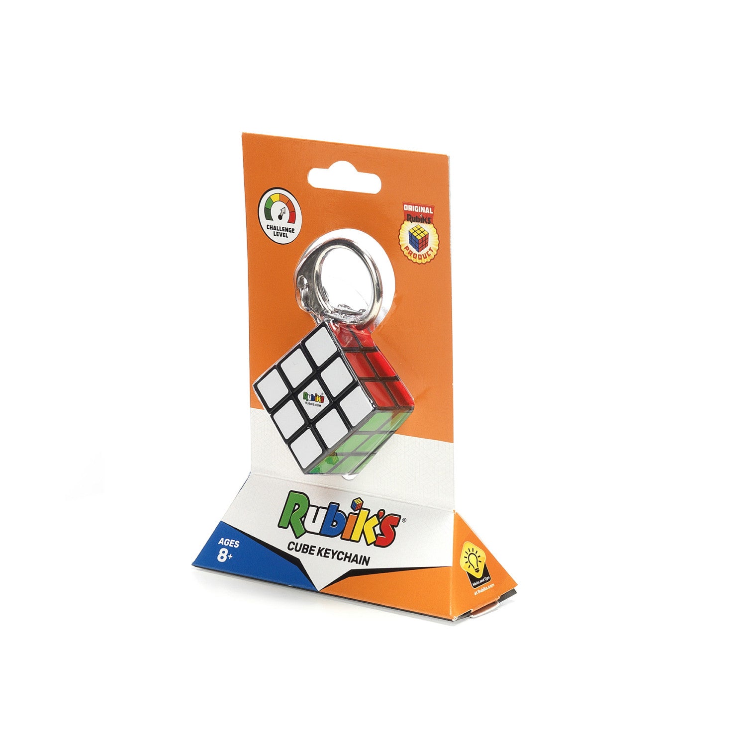 Rubik's, Spin Master, Il Cubo 3x3 Originale, Edizione in Miniatura. Accessorio Portachiavi con cubo 3x3 funzionante, per Bambini dagli 8 , Rompicapo Professionale a Combinazione di Colori.