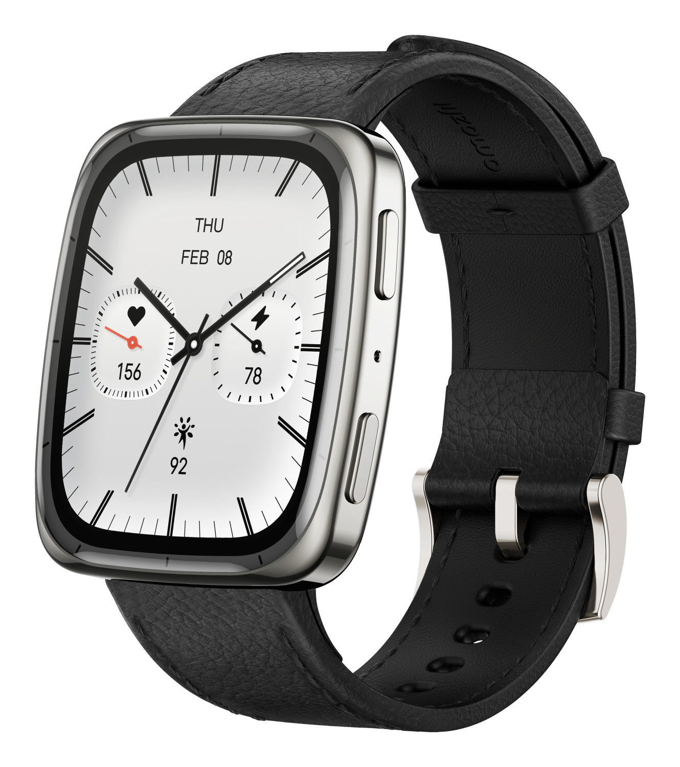 Amazfit Active 2 Square secondo cinturino rosso in silicone Vetro zaffiro con display AMOLED Pagamento contactless 5 sistemi satellitari mappe offline Durata della batteria fino a 10 giorni