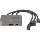 StarTech.com CDPHDMDP2HD cavo e adattatore video 0,27 m HDMI USB HDMI Mini DisplayPort USB Type-C Nero, Argento